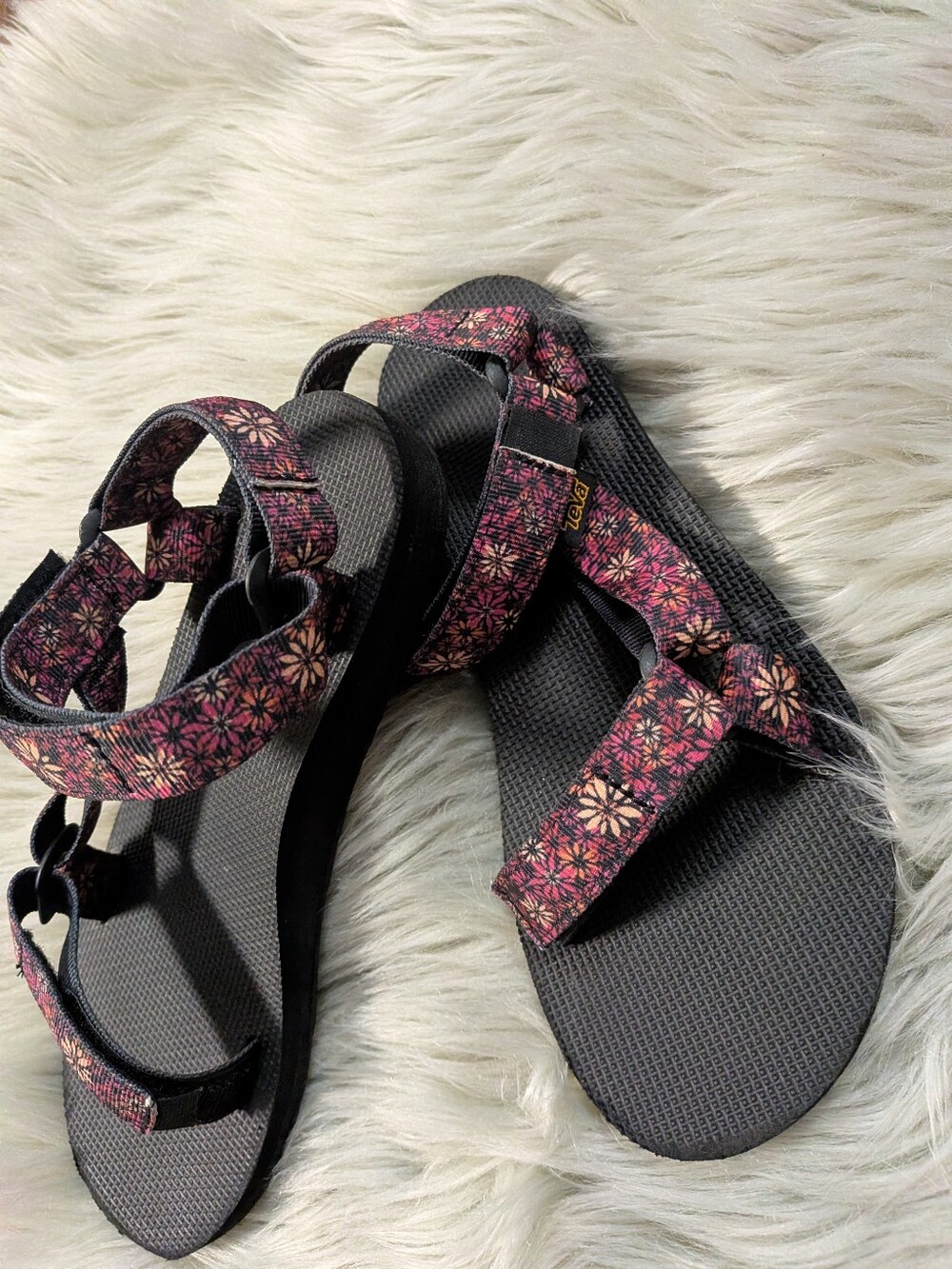 Teva Women's Floral Strap Sandal - Pink and Black - Picture 3 of 10